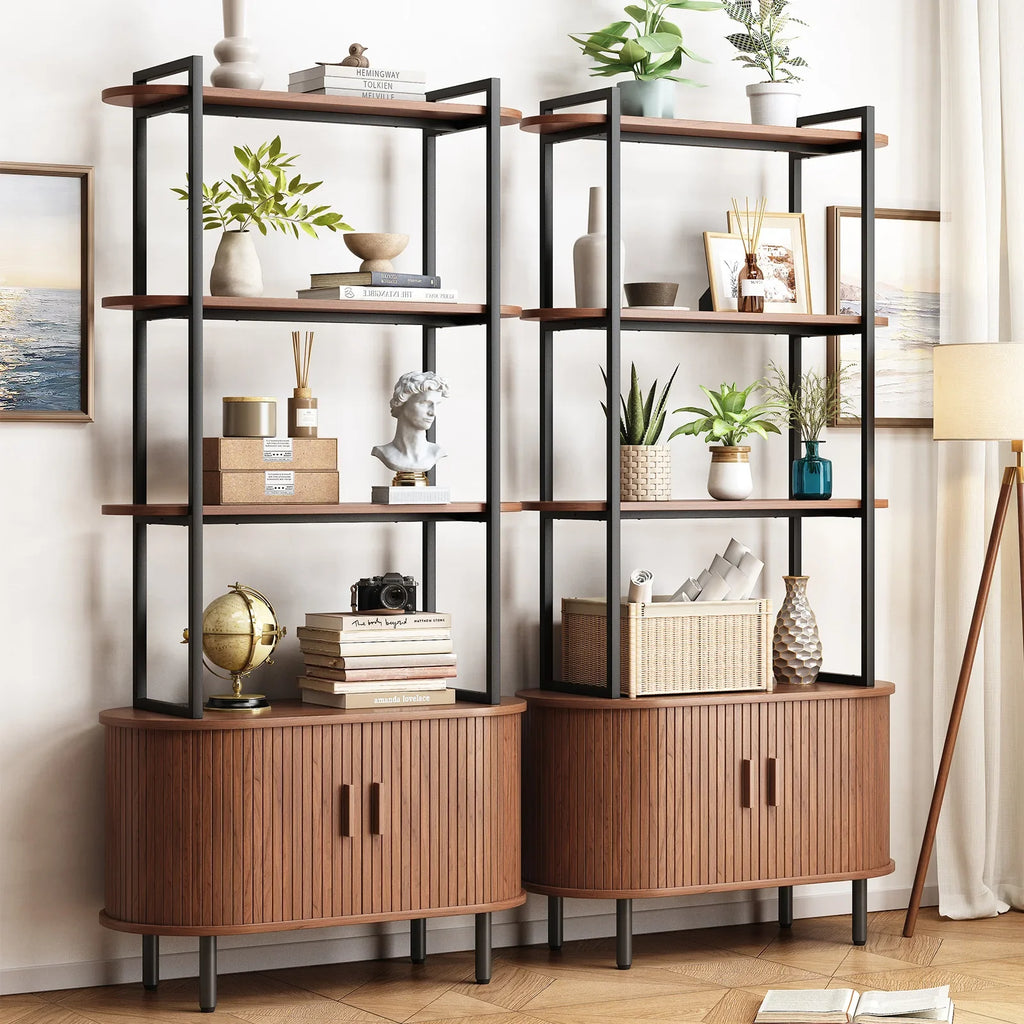 Stylish Tall Bookshelf with Storage
