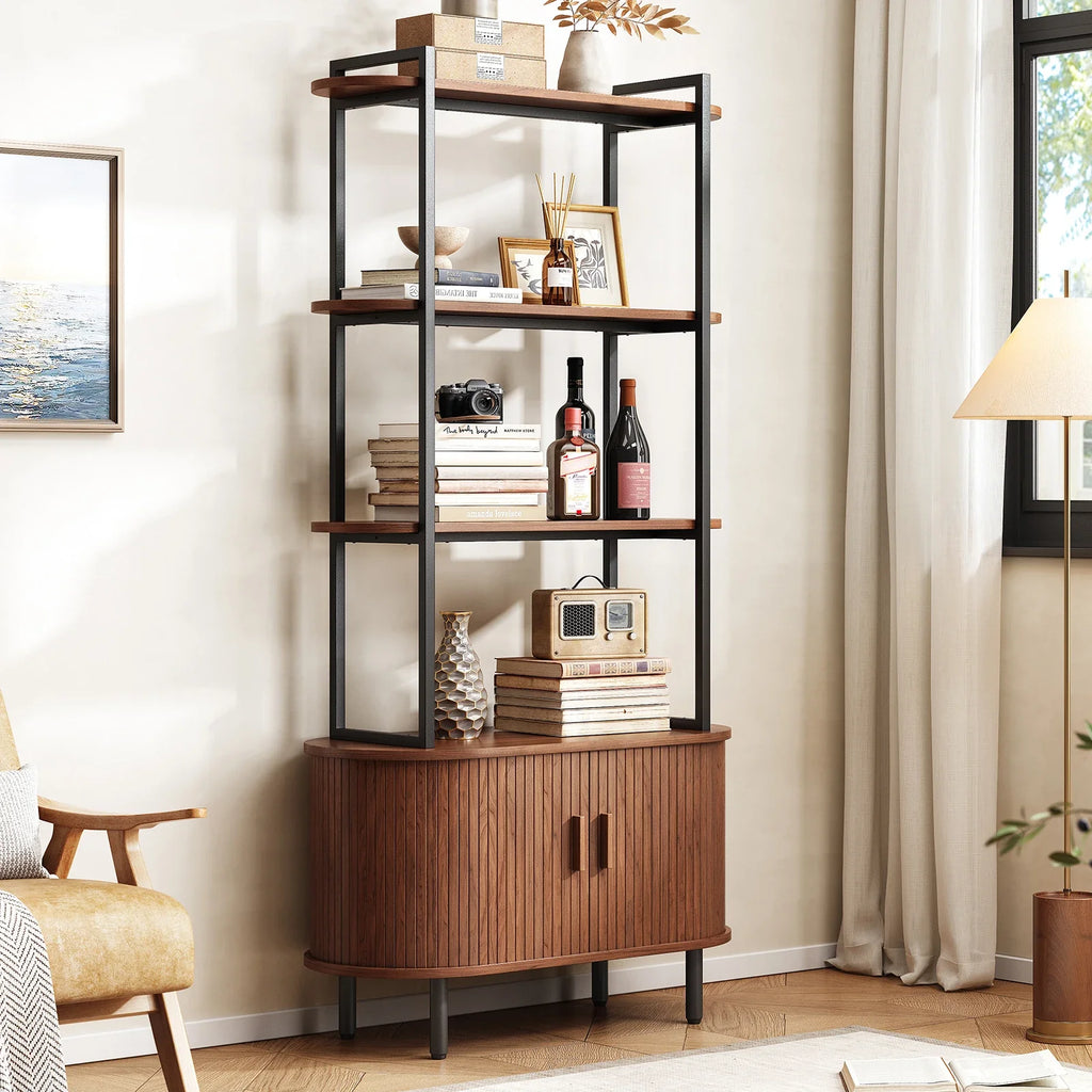 Stylish Tall Bookshelf with Storage