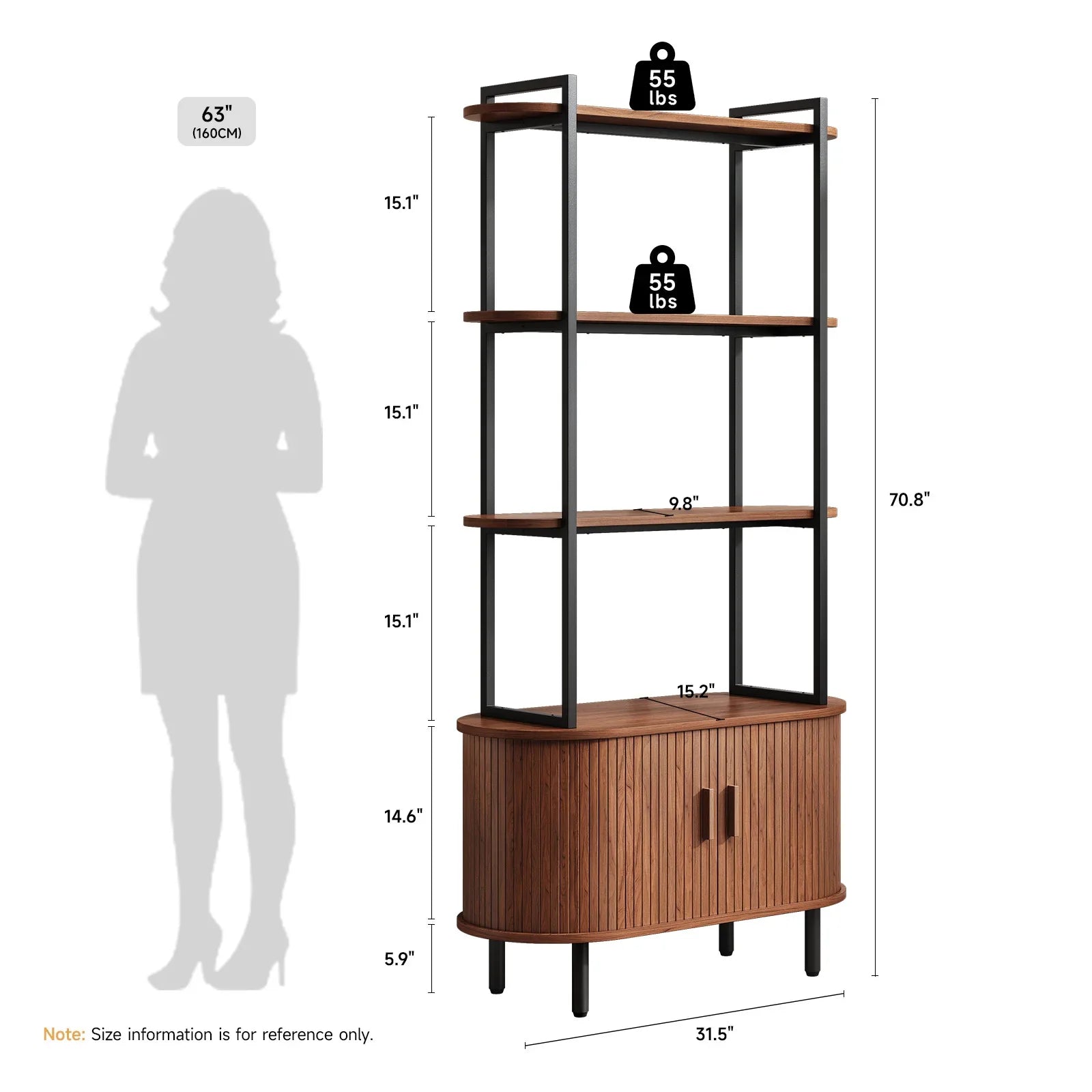 Stylish Tall Bookshelf with Storage