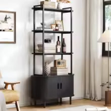 Stylish Tall Bookshelf with Storage